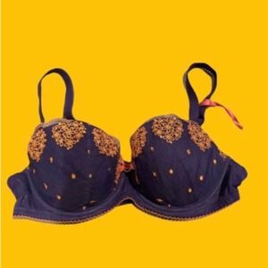 32D Bra Cleo by Panache Christina Blue/Purple Orange Underwire Molded cup | NWT
